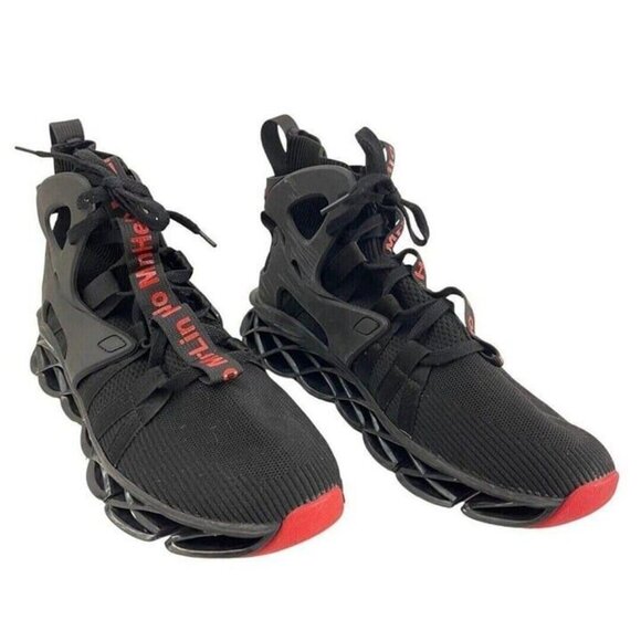 Hello MrLin Men's Size 12 Running Shoes Non Slip Walking Blade Type S Black/Red